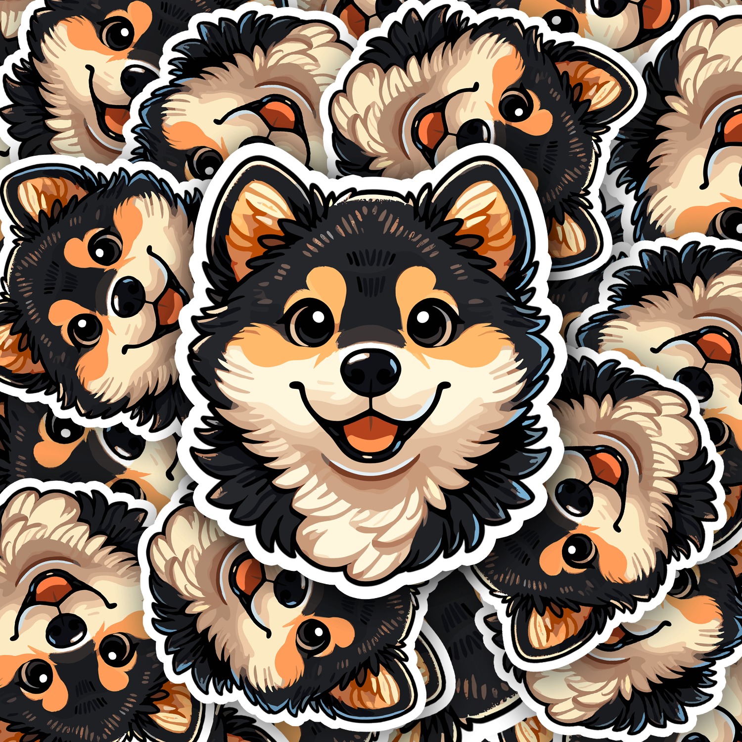 Black and tan shiba klistermärke - Cosmic Vibe Decals