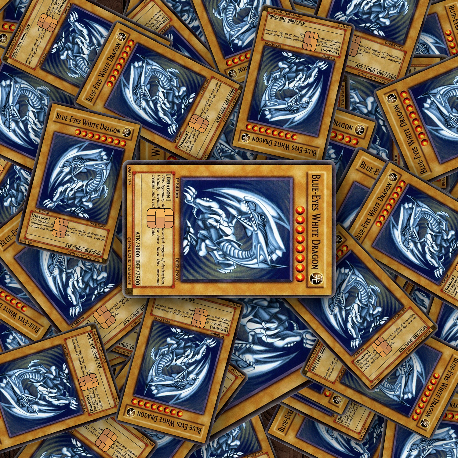 Blue eyes white dragon - Skin för bankkort