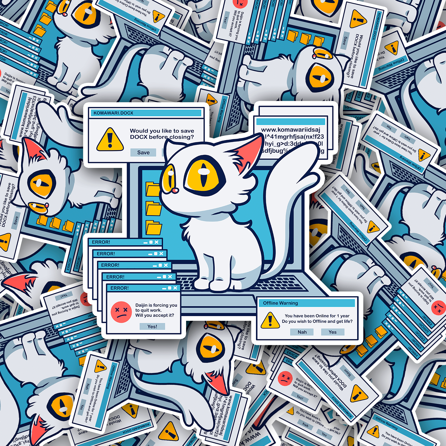 Sticker - Daijin på laptop