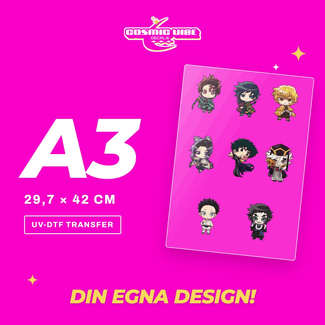 UV DTF dekaler A3