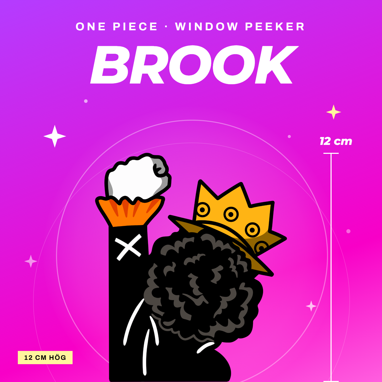 Brook window peeker – One Piece fönsterdekal till bilrutan, 12 cm hög