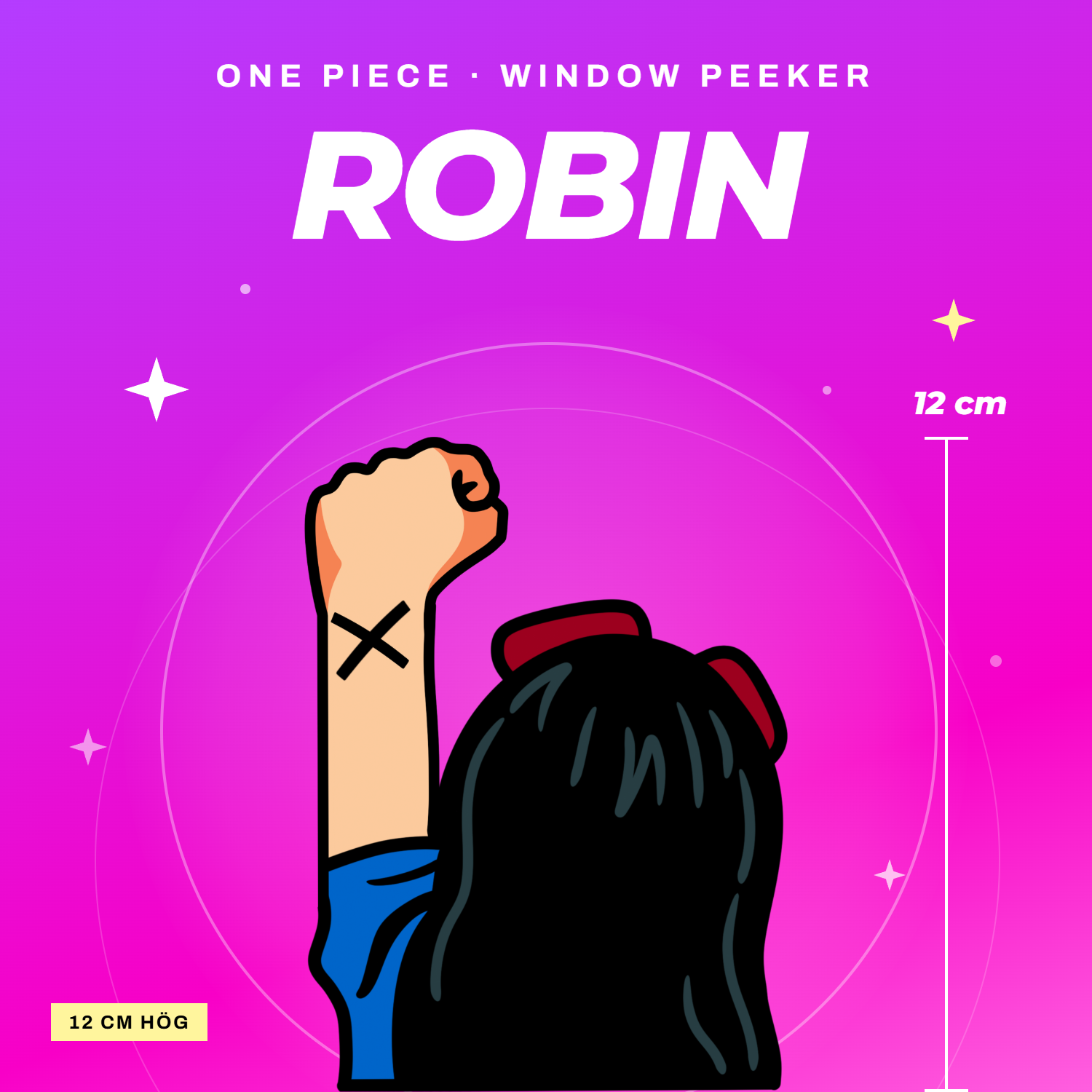 Robin window peeker – One Piece fönsterdekal till bilrutan, 12 cm hög